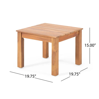 Halcyon Outdoor Side Table with Slat Design - Dark Gray or Dark Brown