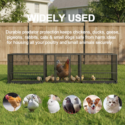 83" Thickened Galvanized Chicken Coop with Mesh Sides - Silver