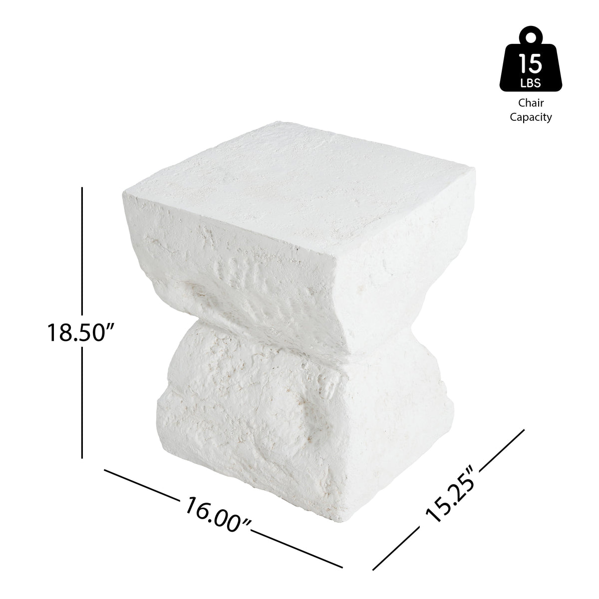 Cleo Modern Outdoor Side Table with Weather-Resistant MGO - Matte White
