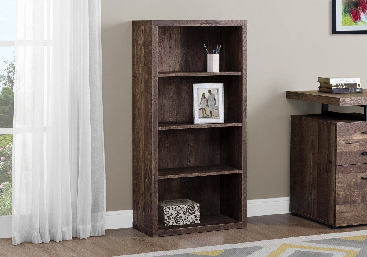 5 Tier Modern Bookcase with Adjustable Shelves - Multiple Colors