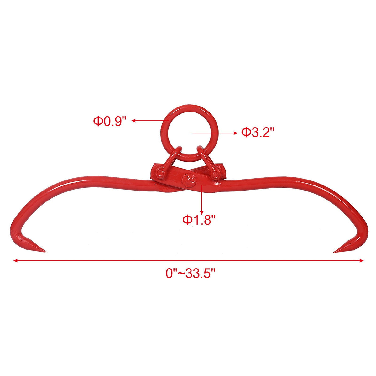 Red Durable Log Lifting Tongs with O-Ring