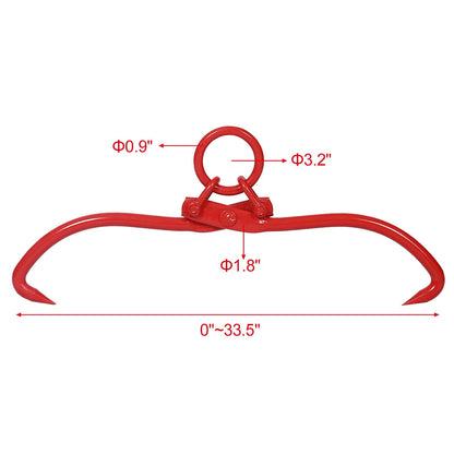 Red Durable Log Lifting Tongs with O-Ring