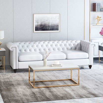 Chesterfield Style 3 Seater Sofa with Deep Button Tufting - Multiple Colors