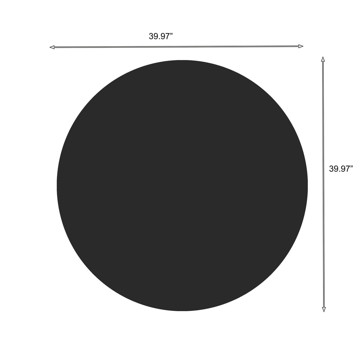 Round Tempered Glass Table Top with Durable Finish - White or Black