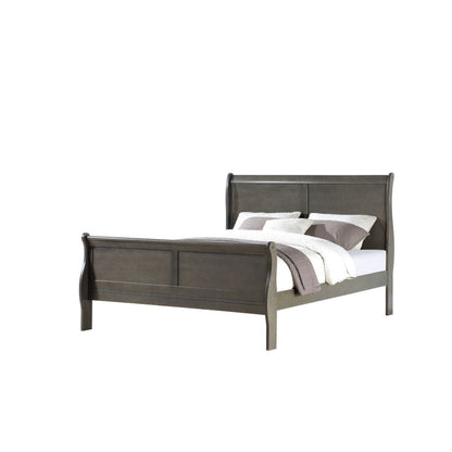 Louis Philippe Sleigh Style Bed with Classic Wood Construction - Multiple Colors