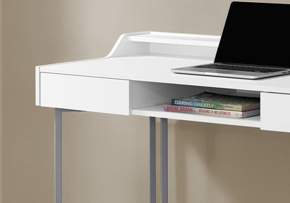 Modern Computer Desk with Ample Storage - White or Dark Brown