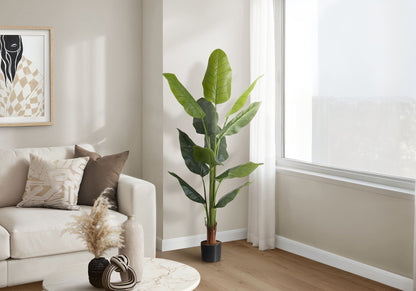 59" Tall Artificial Strelitzia Tree with Adjustable Leaves - Green