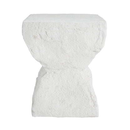 Cleo Modern Outdoor Side Table with Weather-Resistant MGO - Matte White