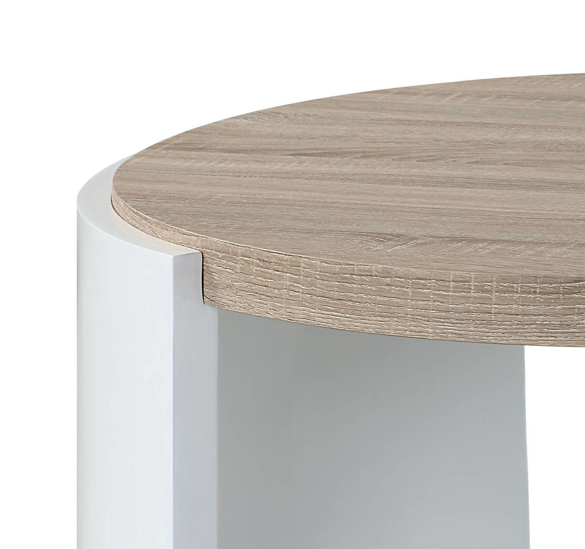 High Gloss End Table with Thick Tabletop - Light Brown