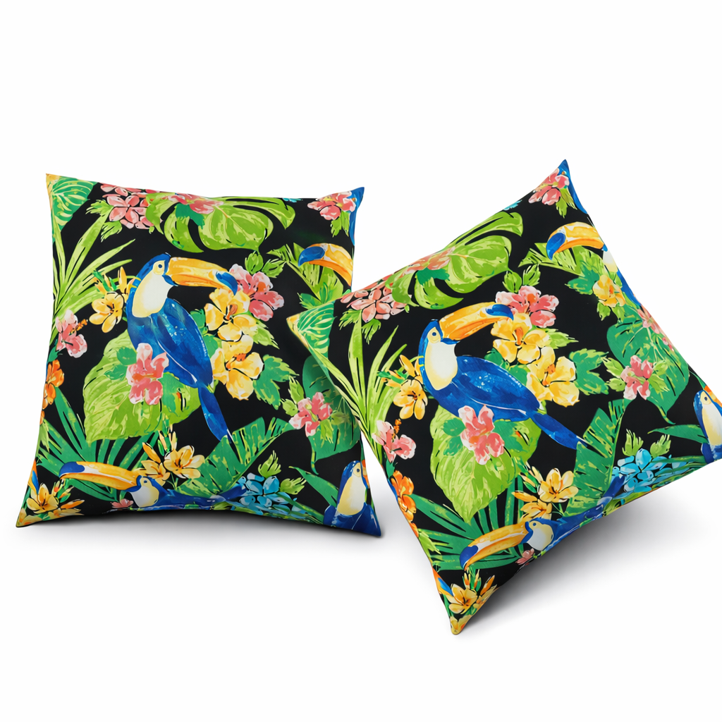 Blue Outdoor Throw Pillows with Waterproof & Fade-Resistant Fabric - 2 Pack