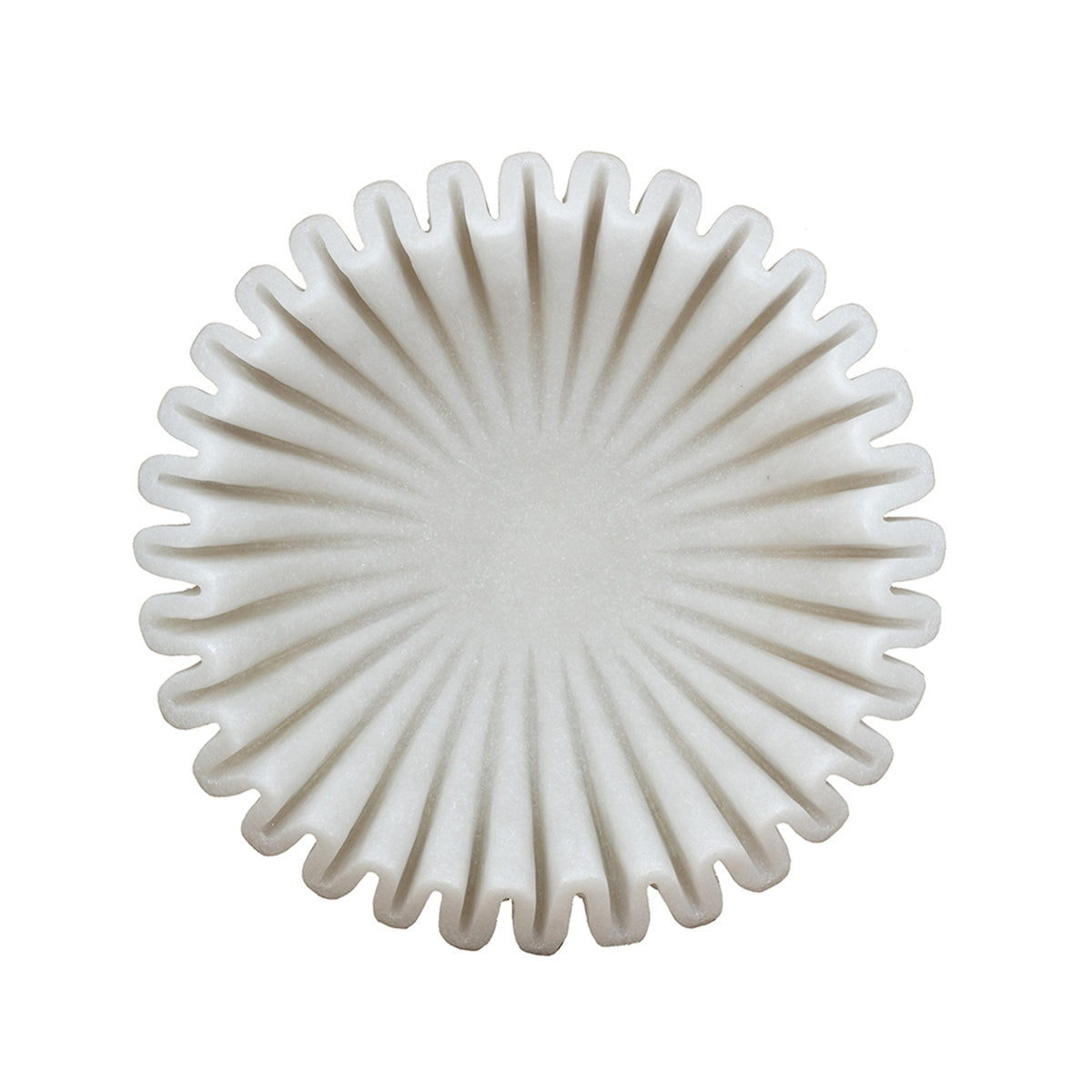 Wavy Sand and Resin Bowl with Textured White Finish - 9.6"