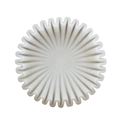 Wavy Sand and Resin Bowl with Textured White Finish - 9.6"