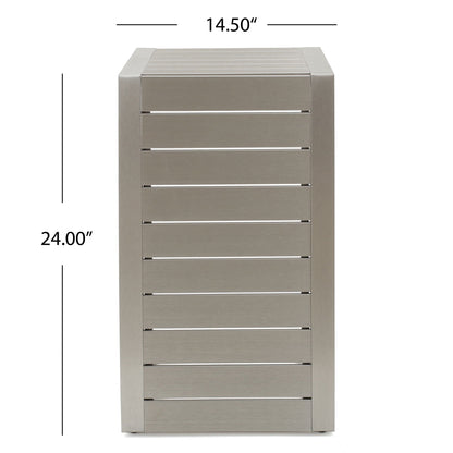 Aluminum Outdoor C-Shaped Side Table with Rust-Resistant Finish - Multiple Colors