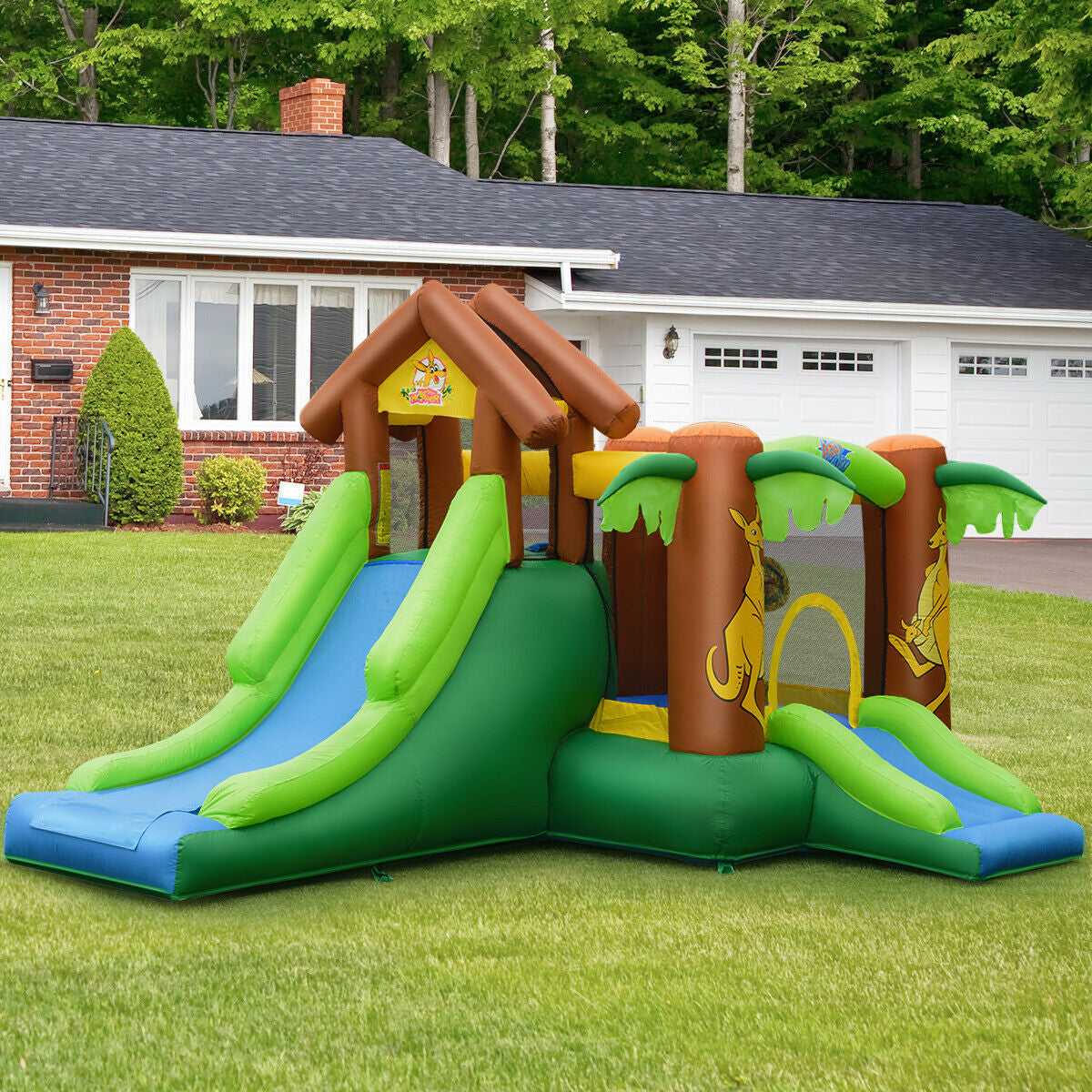 Kids Inflatable Jungle Bounce House Castle including Bag without Blower