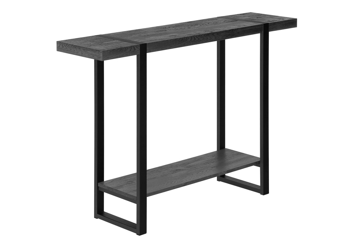 Industrial Farmhouse Accent Console Table for Entryway with Metal Legs – Black or Dark Brown