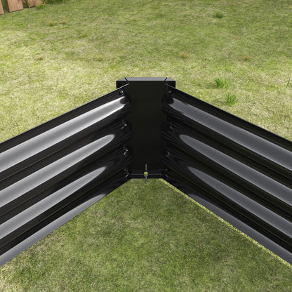 Raised Garden Bed Kit with Anti-Rust Coating - Black