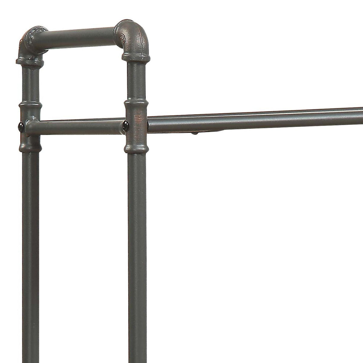 Itzel Antique Bookshelf with Metal Frame - Gray/Oak