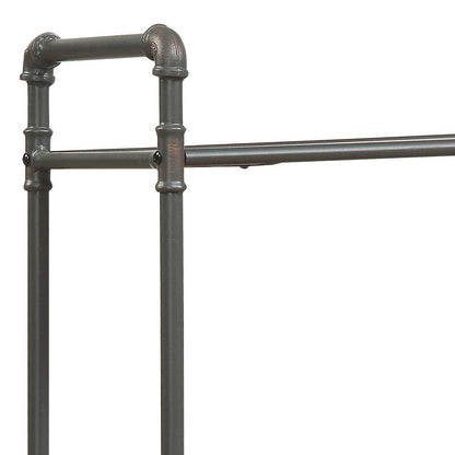 Itzel Antique Bookshelf with Metal Frame - Gray/Oak