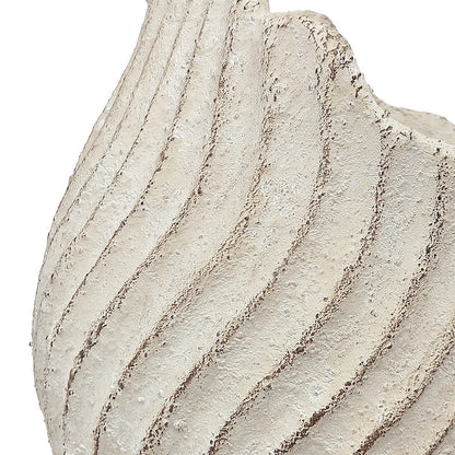 Sand and Cement Nautilus Shell Planter with Textured Finish - Beige Multi