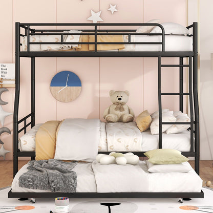 Steel Construction Bunk Bed with Convertible Design - Multiple Colors