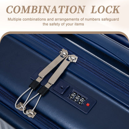 ABS Spinner Luggage Set with Combination Lock - Navy