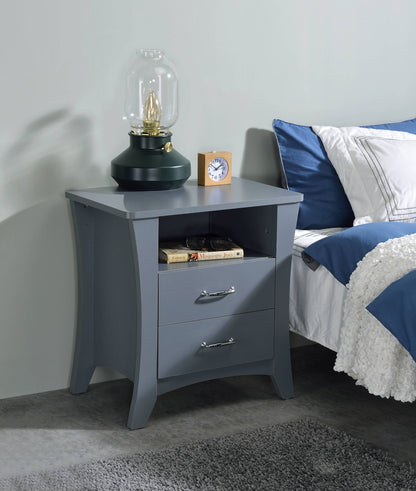 Accent Nightstand with Functional Storage - Dark Gray or Light Brown