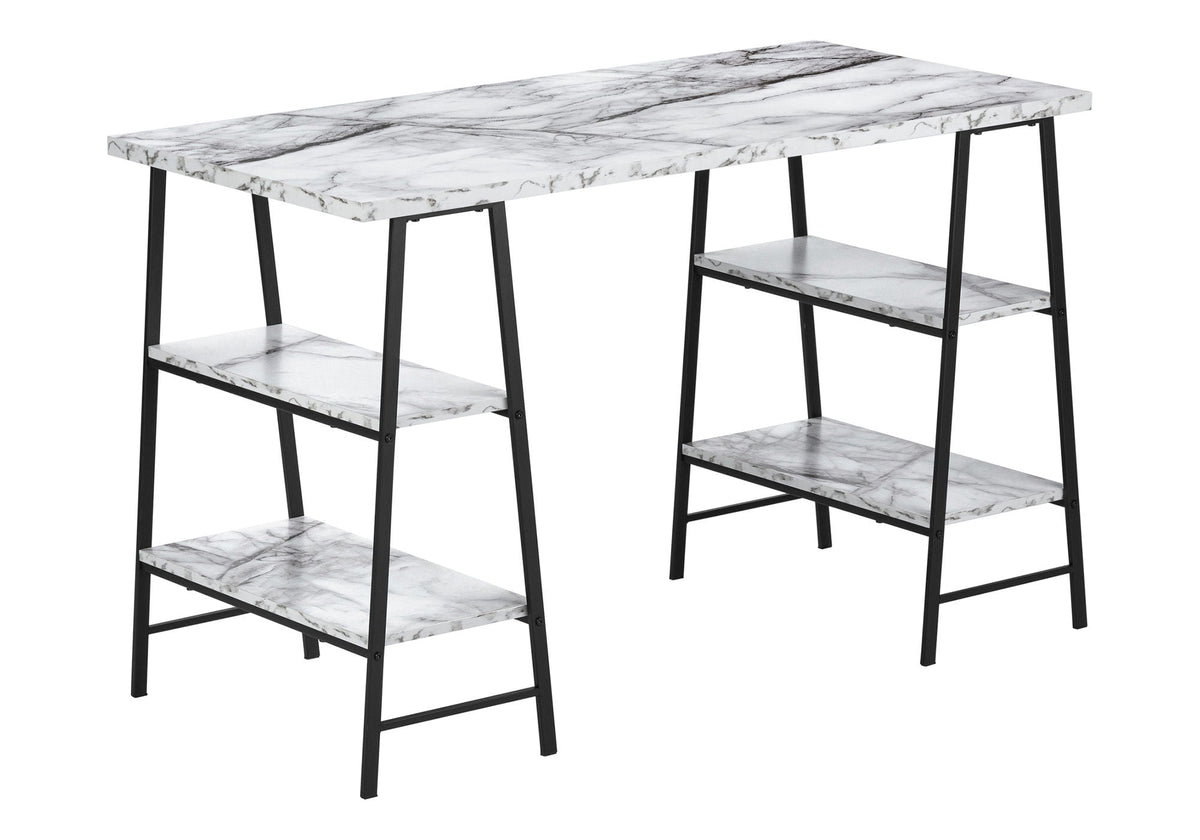 Industrial Computer Desk with Storage Shelves - Multiple Colors