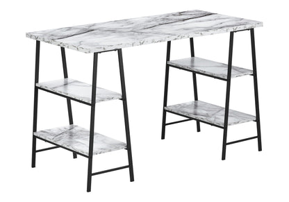 Industrial Computer Desk with Storage Shelves - Multiple Colors