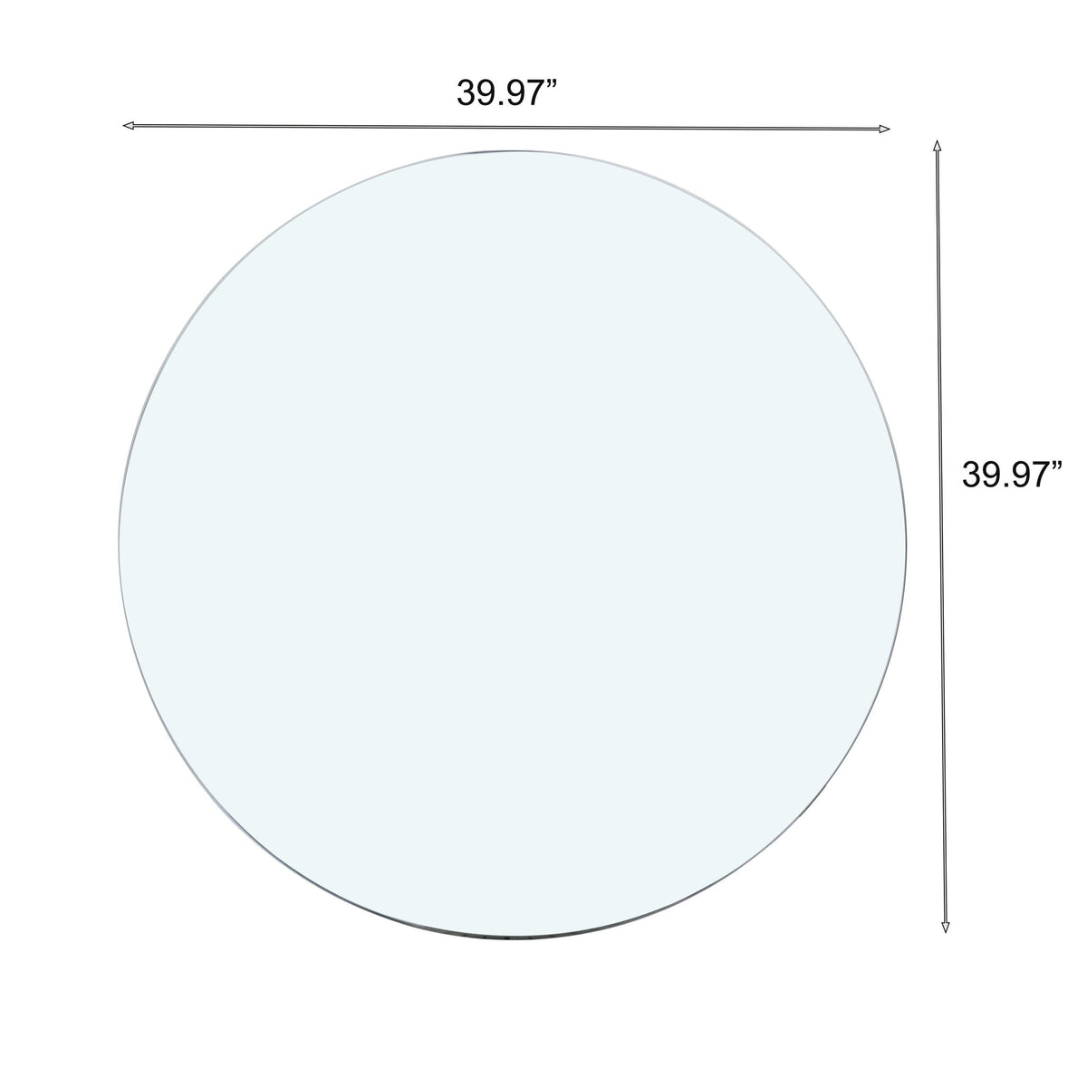 Round Tempered Glass Table Top with Durable Finish - White or Black