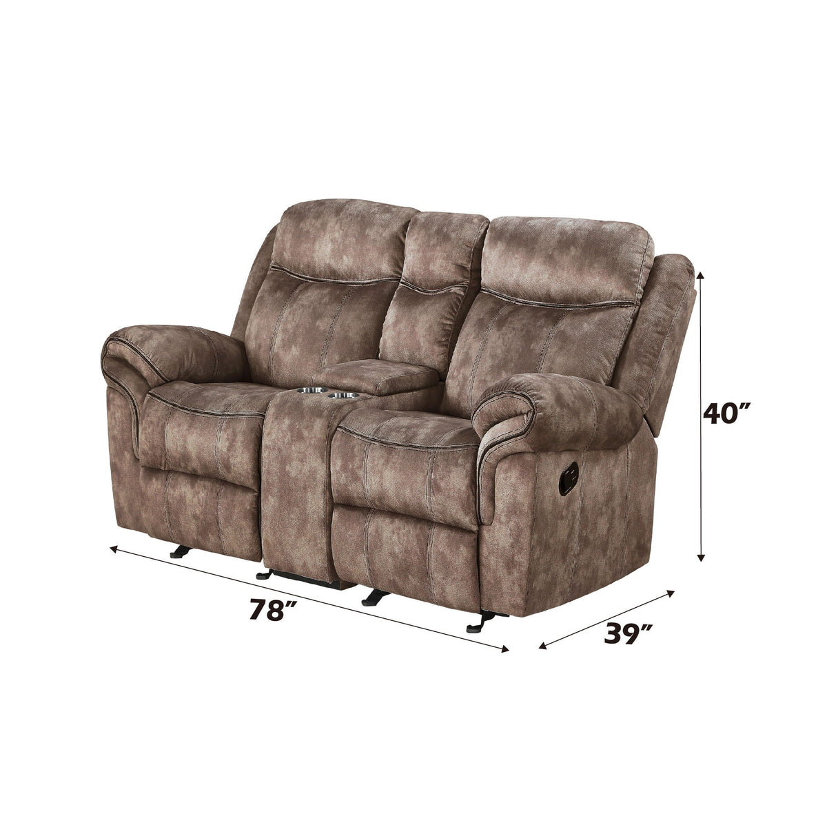 Two-Tone Reclining Loveseat with USB Console - Dark Gray or Dark Brown