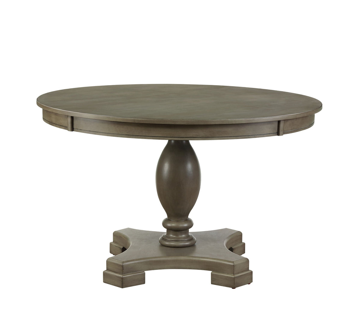 Waylon Dining Table with Turned Pedestal Base - Gray / Oak