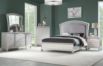 Maverick Panel Bed with Rhinestone Inlay - Gray