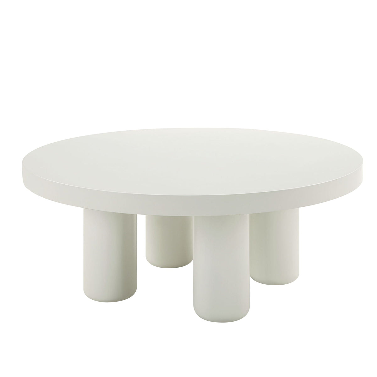 Loanna White Coffee Table with Hardwood & Birch Veneer – White