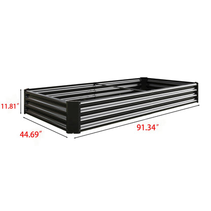 Raised Garden Bed Kit with Anti-Rust Coating - Black