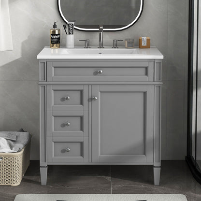Bathroom Vanity with 2 Drawers and Tip-Out Storage - Multiple Colors