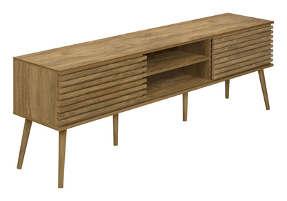 72-Inch Walnut TV Stand with Sliding Doors - Walnut