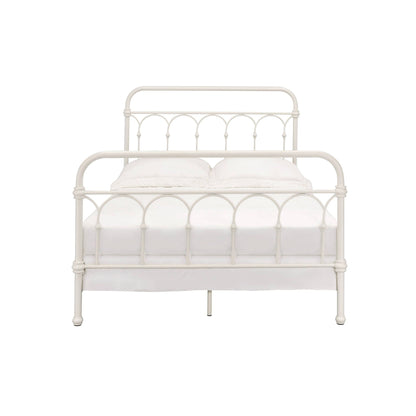 Citron Full Bed with Elegant Metal Panel Design - White