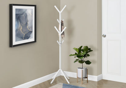 Freestanding Coat Rack with 8 Hooks - Black, Gray, or White