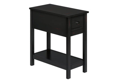 Narrow Wood End Table with Storage Drawer - Multiple Colors