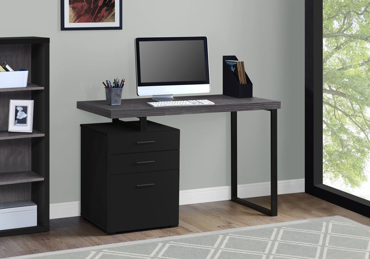 Reversible Computer Desk with Storage Drawers - Multiple Colors