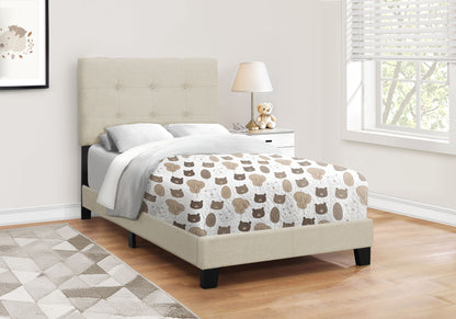 Transitional Upholstered Bed Frame with Tufted Fabric - Multiple Colors