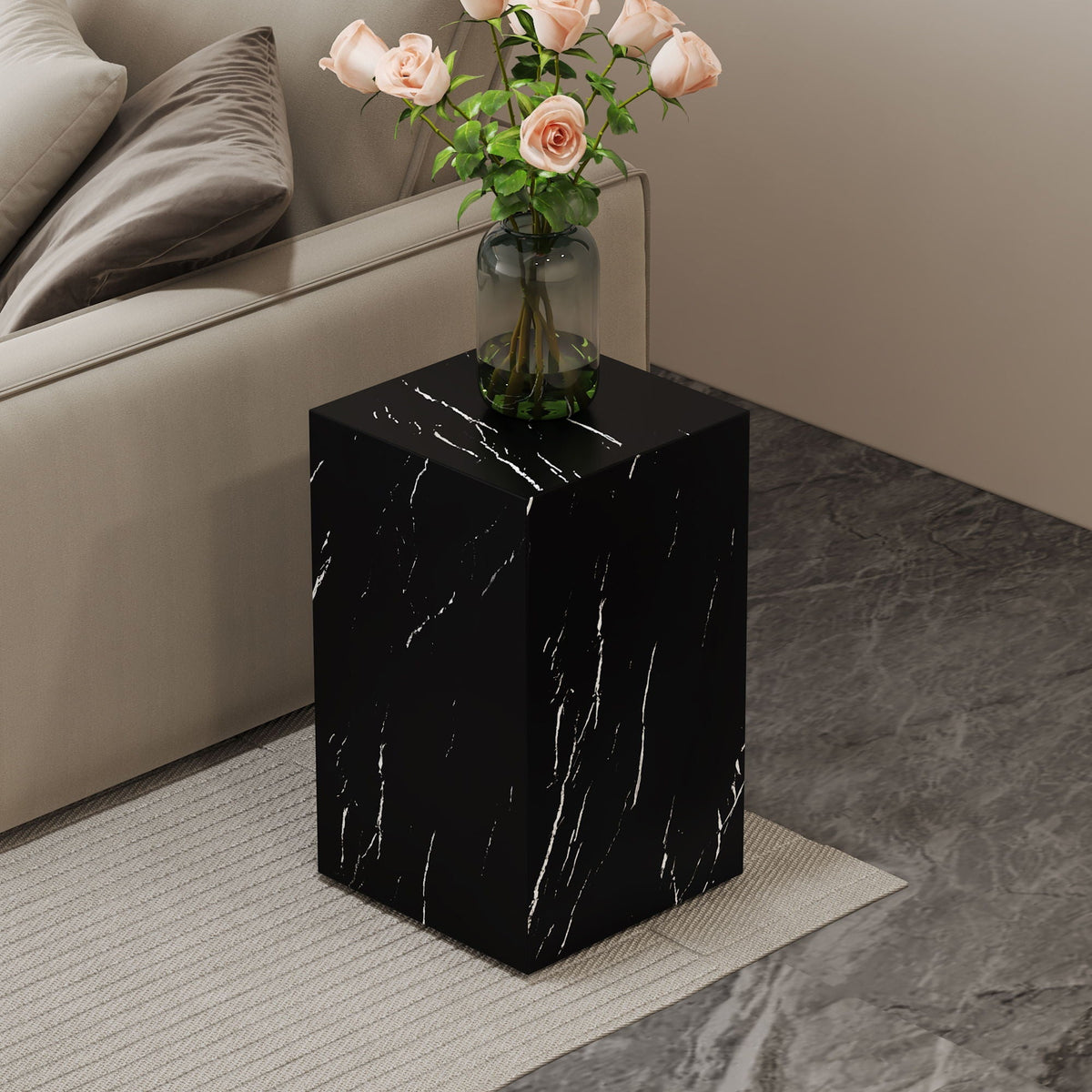 Modern Coffee Table with Wood Grain Finish - Dark Gray, Black, or Light Brown