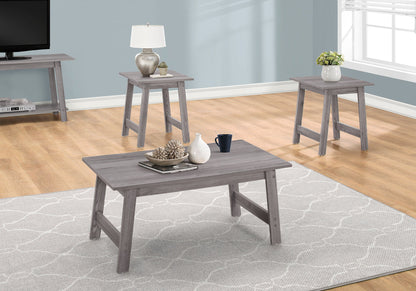 Wood Table Set of 3 with Coffee Table and End Tables - Multiple Colors