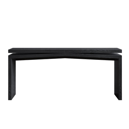 65-Inch Rustic Solid Wood Veneer Console Table