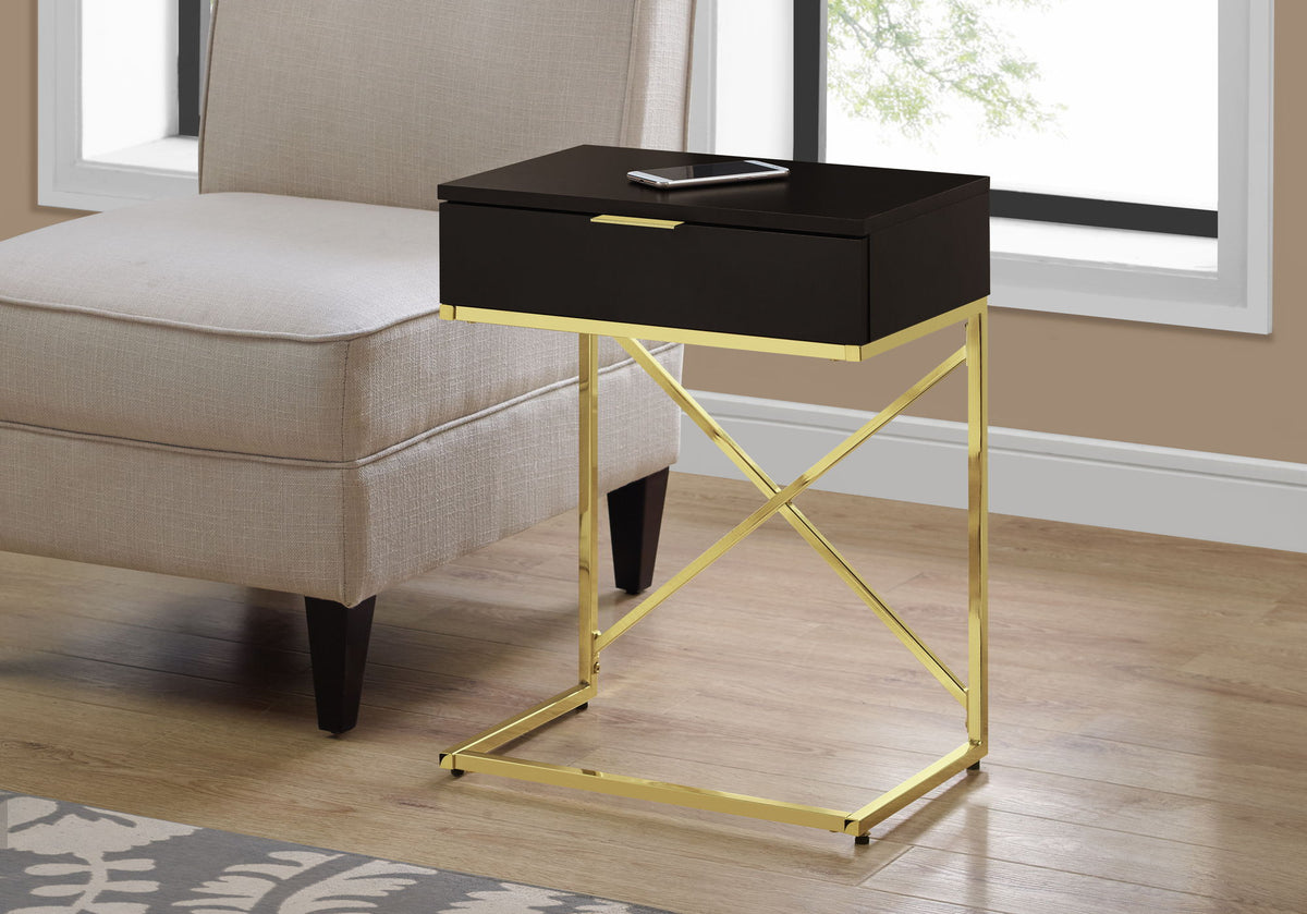 Accent Side Table with Storage Drawer - Contemporary Design