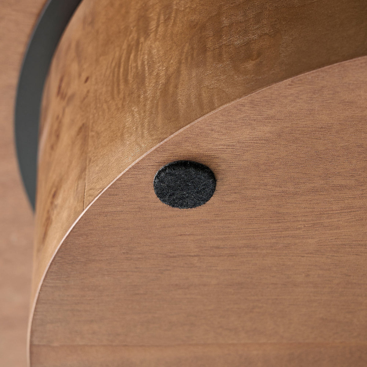 Walnut Burl Wood Veneer Round Coffee Table with Pedestal Base - Walnut
