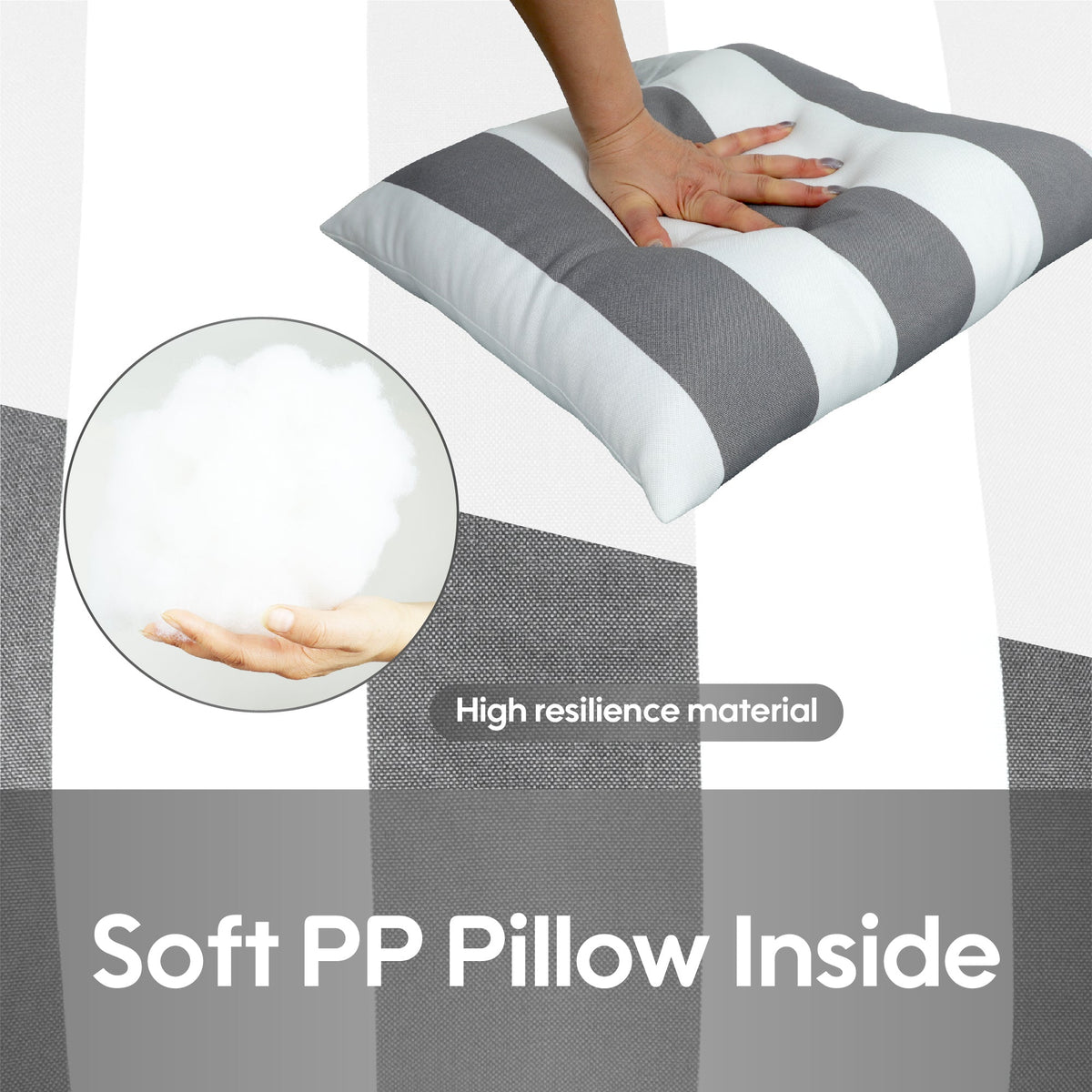 2 Pack Outdoor Throw Pillows with Waterproof Fabric - Grey