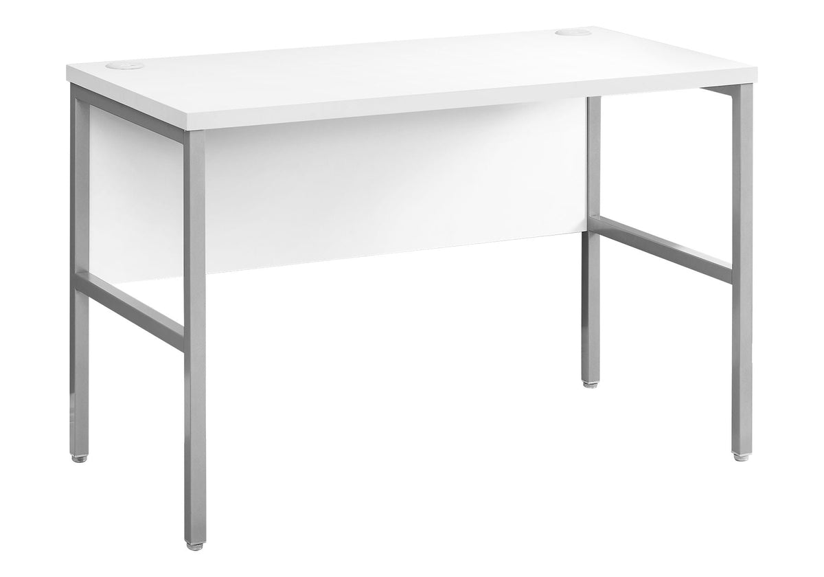 Contemporary Computer Desk with Cable Management - Dark Gray or White