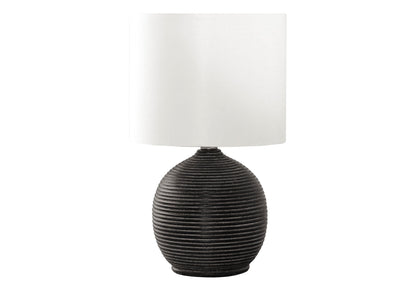 Contemporary Resin Table Lamp with Textured Beehive Base - Black