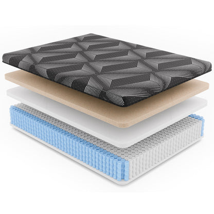Copper Cooling Hybrid Waterfall-Top Cal King Mattress with Memory Foam